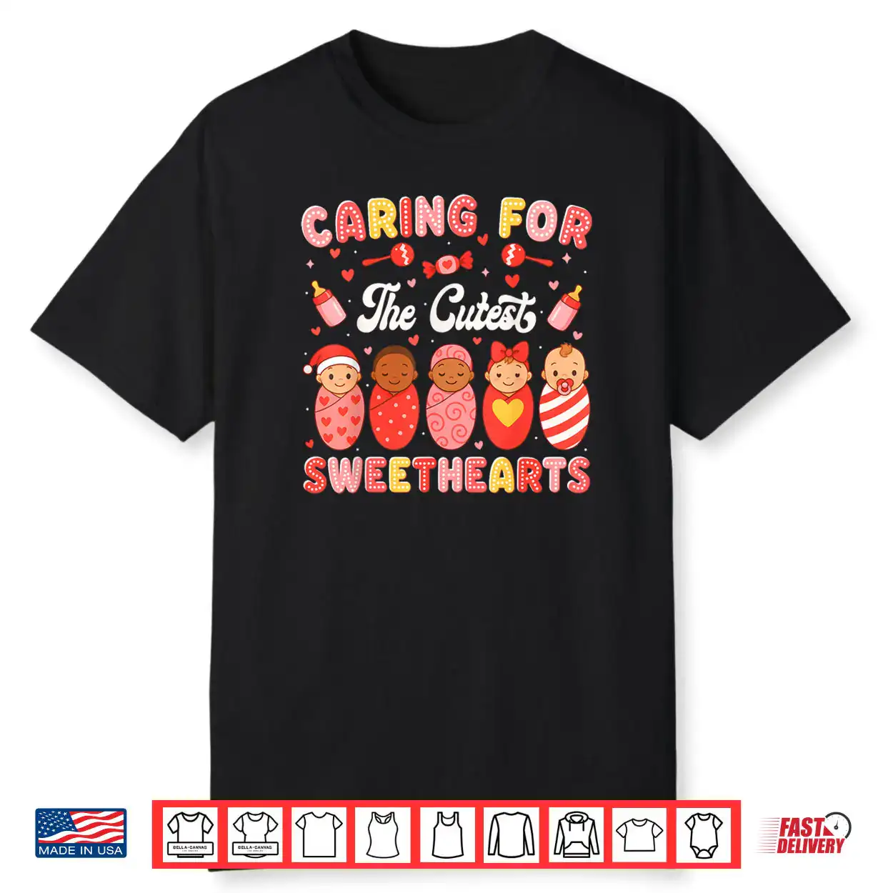 Caring for The Cutest Sweethearts NICU Nurse Valentine Shirt