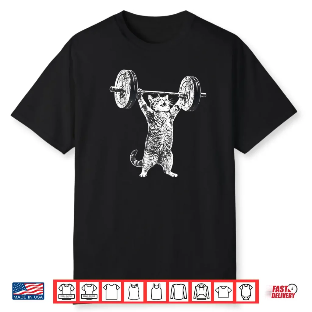 Cat Gym Funny Deadlift Cat Meme Shirt