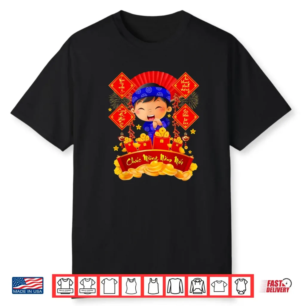 Chuc Mung NAM Moi TET Vietnamese New Year Decorations Boys Shirt 1 Chuc Mung NAM Moi TET Vietnamese New Year Decorations Boys Shirt