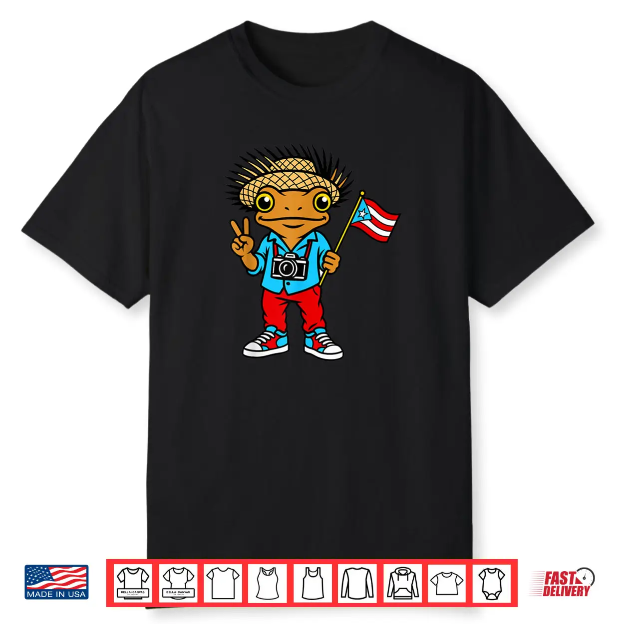 Coqui Frog Puerto Rico Flag Taino Boricua Shirt