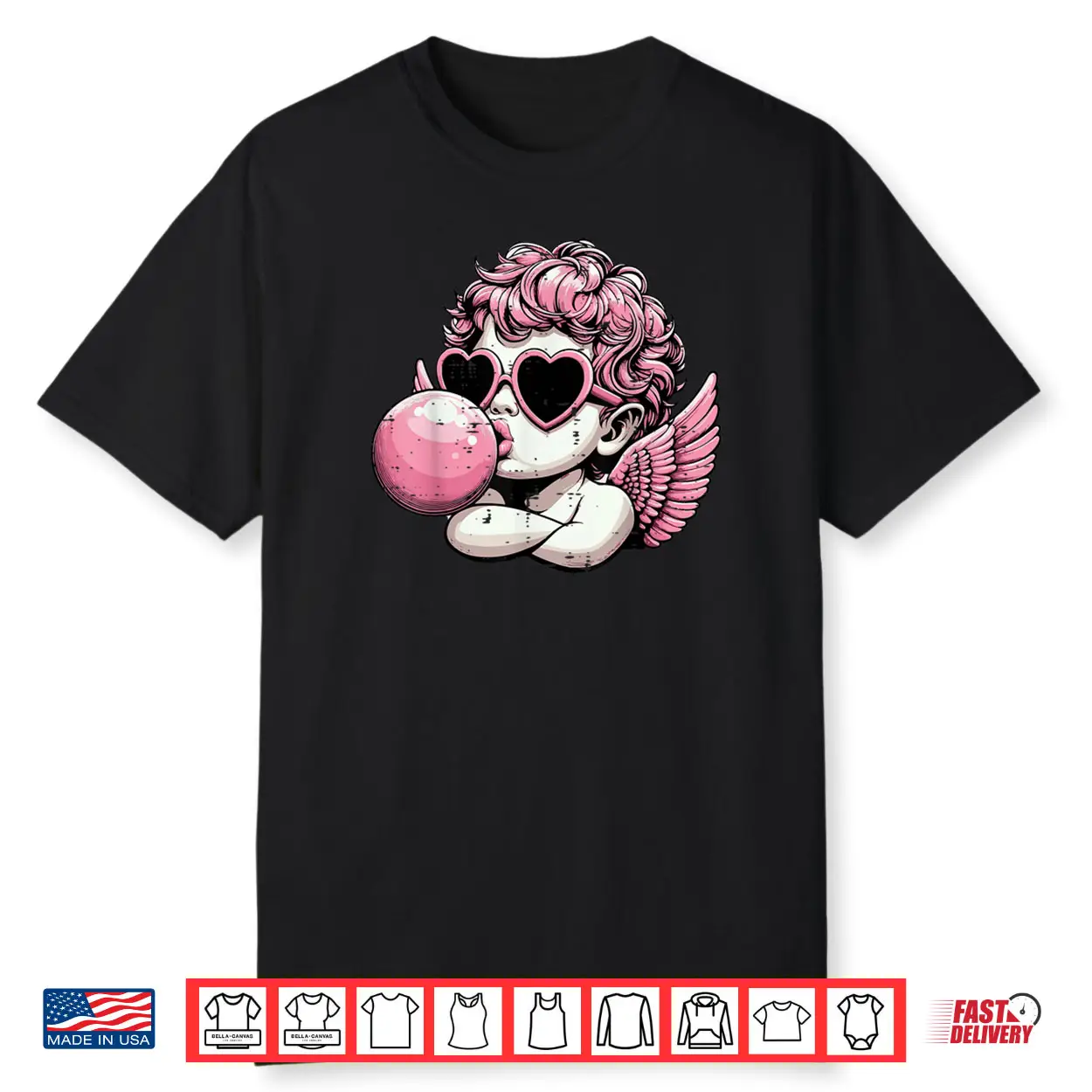 Cupid Bubblegum Retro Cherub Valentines Day  Shirt