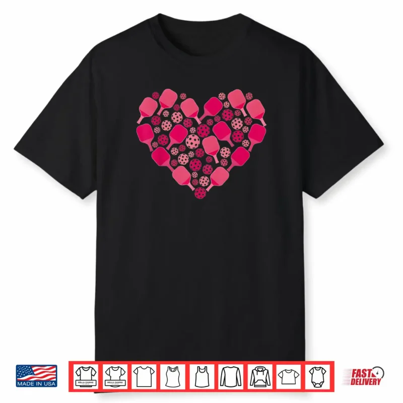 Cute Pickleball Heart Valentine’s Day Pickleball Lover Women Shirt