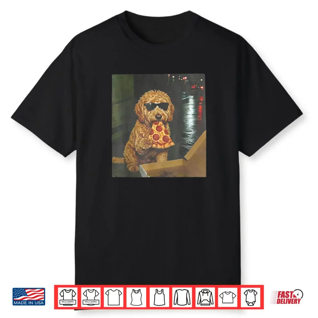 Dog Eating Pizza Goldendoodle Meme Shirt
