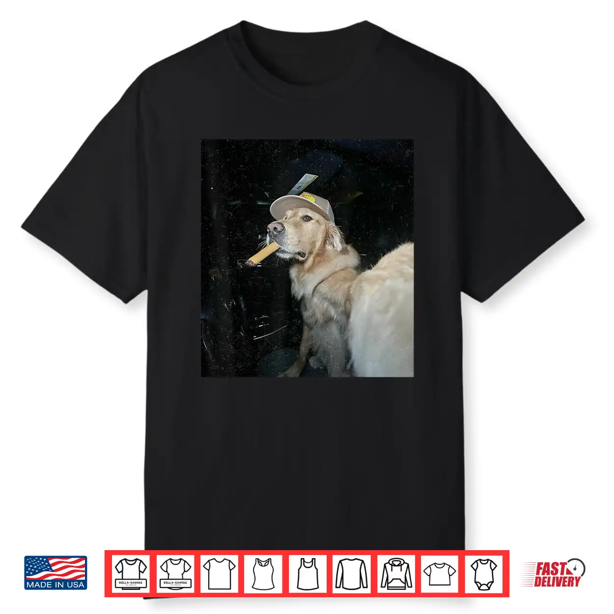 Dog Smoking Cigarette Funny Golden Meme Shirt