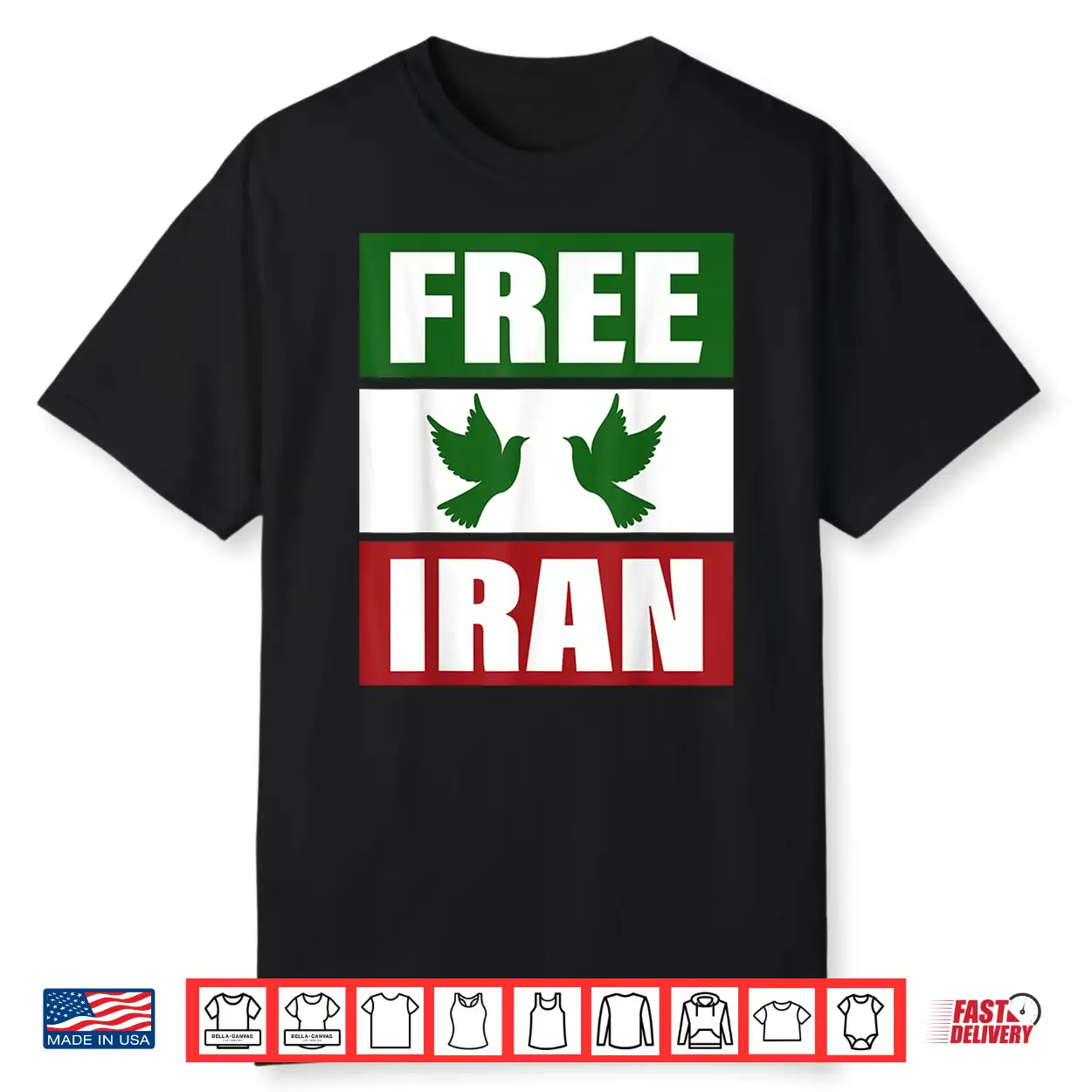Free Iran Shirt Freedom Peace Iranian Flag Colors Iran Azadi Shirt