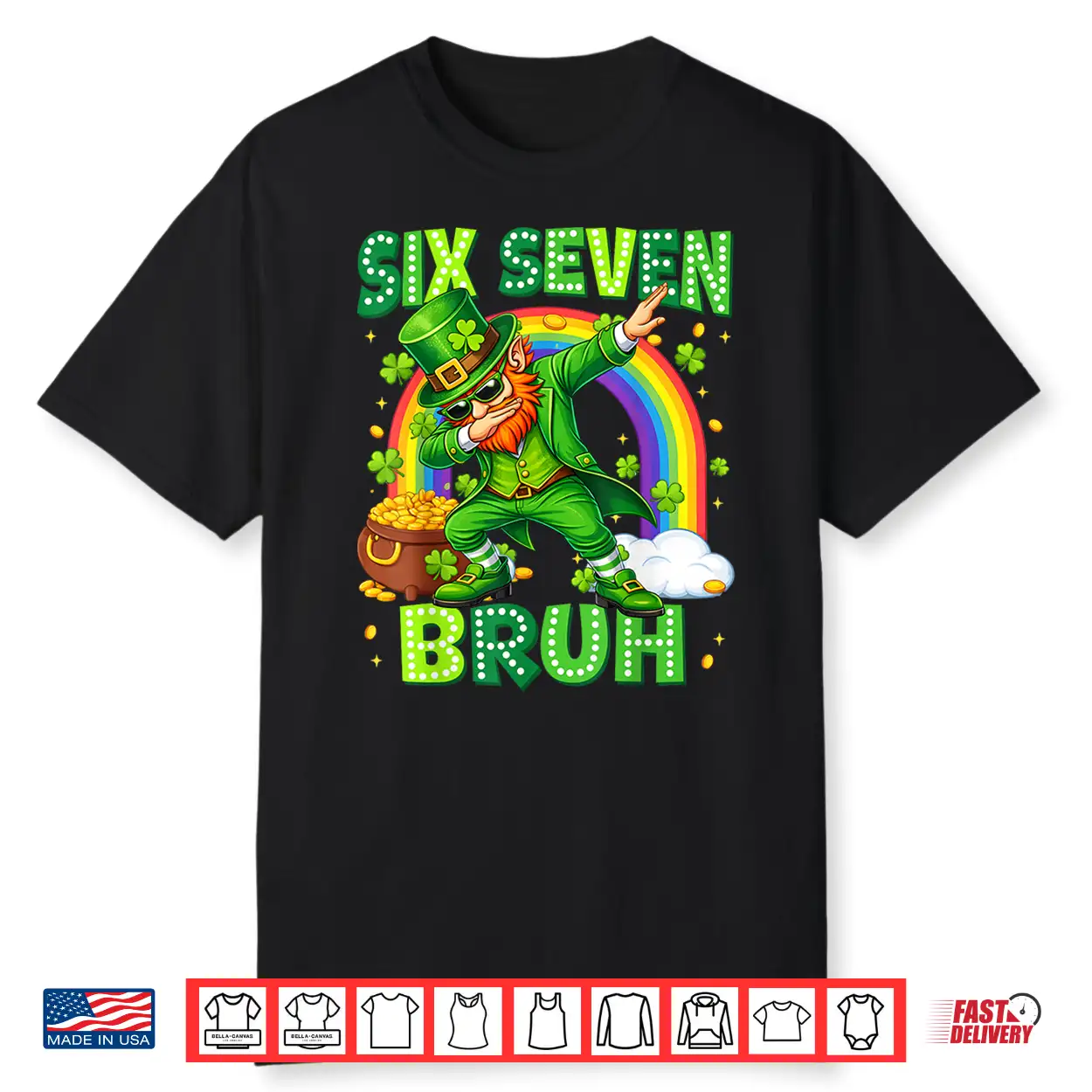 Funny Dabbing Leprechaun Irish St Patrick Men Boy Kid Shirt