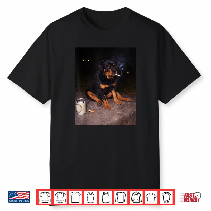 Funny Smoking Dog Rottweiler Meme Shirt