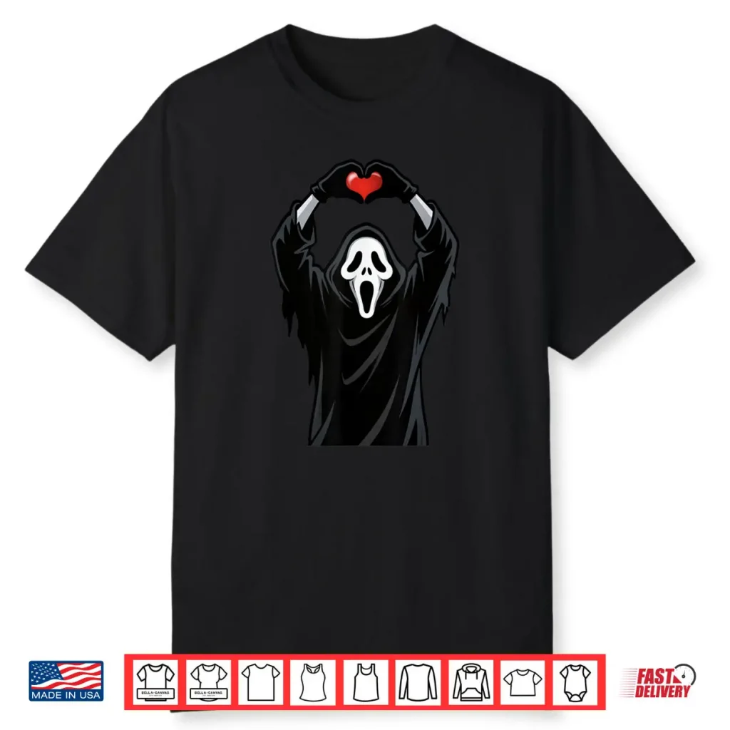 Ghost Red Heart Hands Scary Face Halloween Valentines Day Shirt 1 Ghost Red Heart Hands Scary Face Halloween Valentines Day Shirt