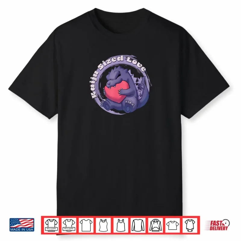 Godzilla Kaiju Sized Love Cute Cuddly Heart Valentine’s Day Shirt