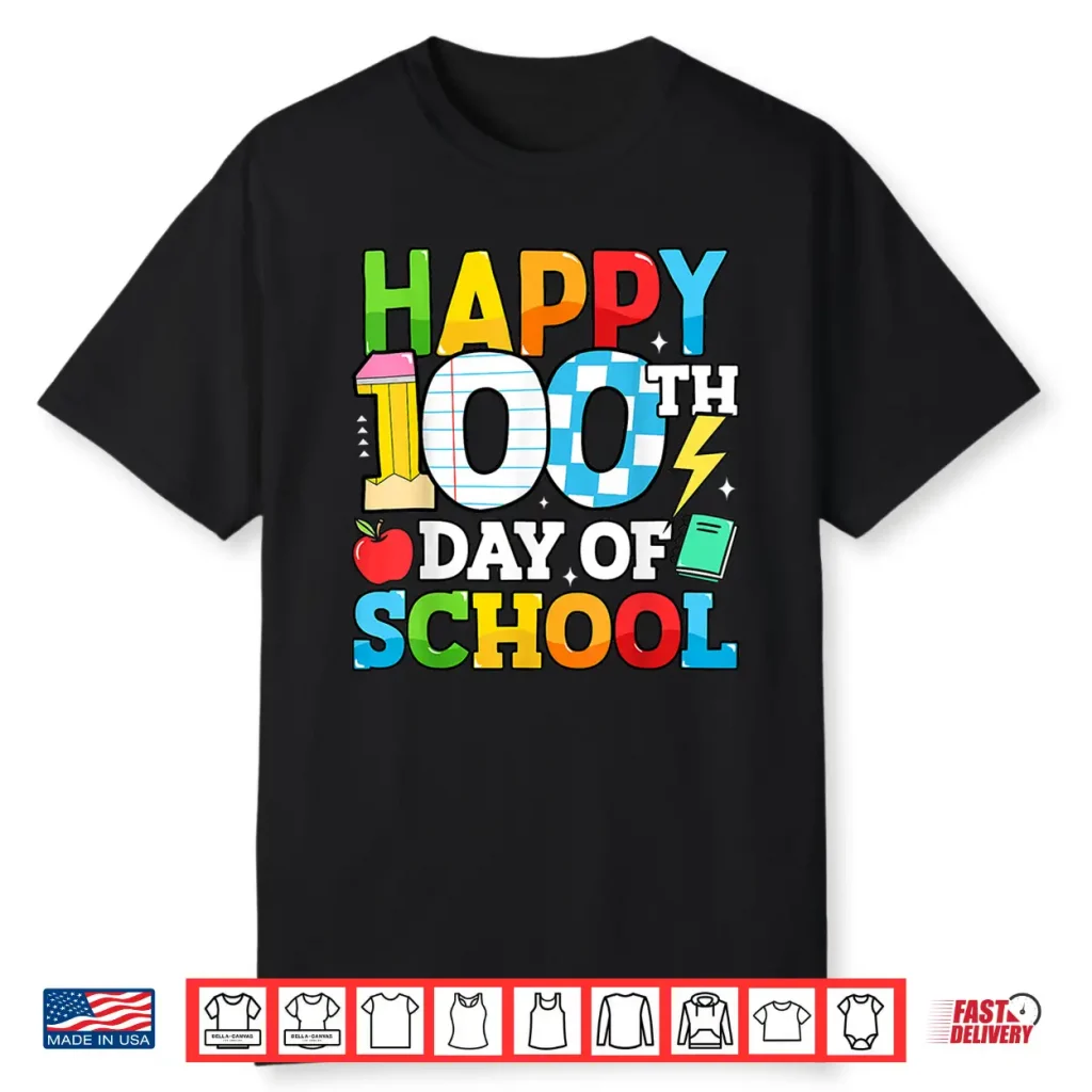 Happy 100 Days Of School Teacher 100Th Day Of School Kids Shirt