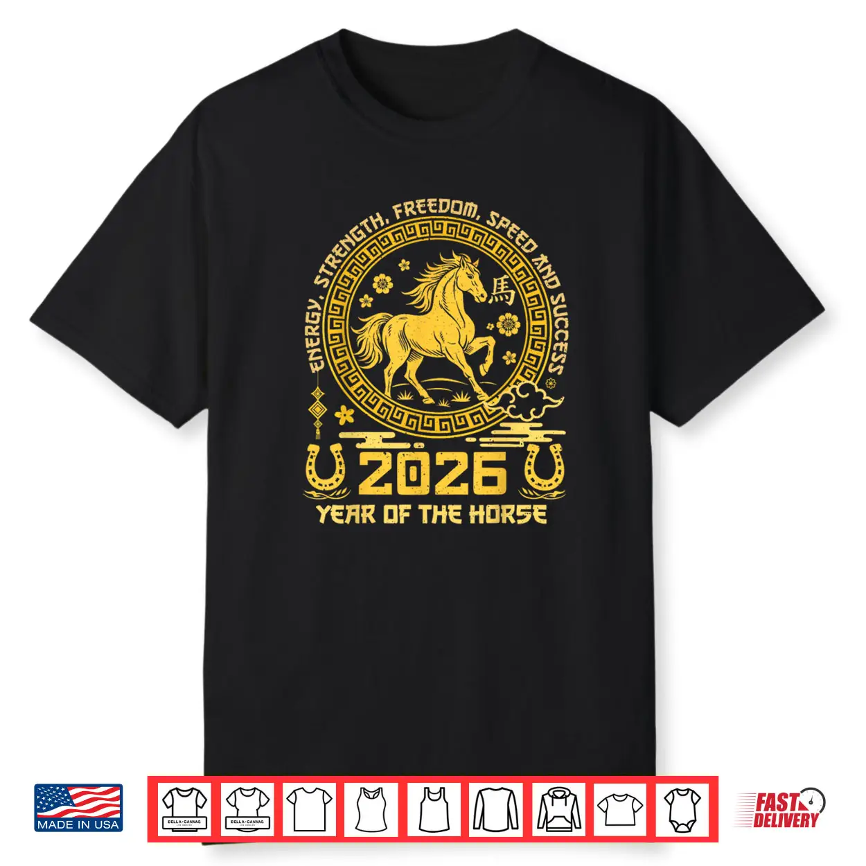 Happy Lunar Chinese New Year of The Horse 2026 Zodiac Shirt
