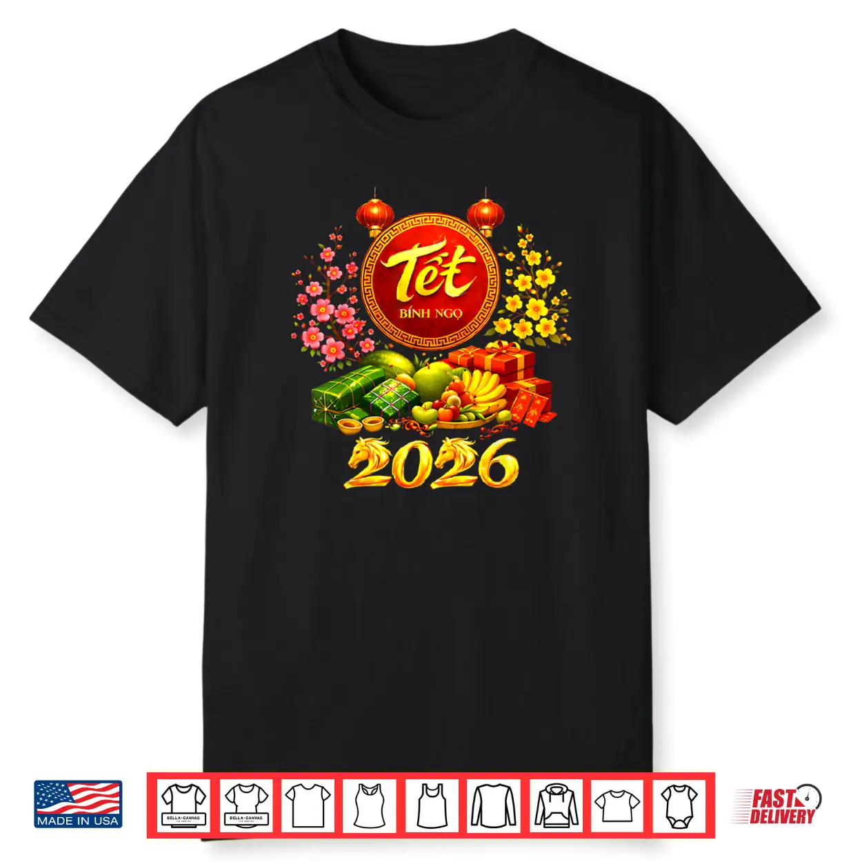 Happy TET 2026 Year of The Horse Vietnamese TET Nguyen Dan Shirt