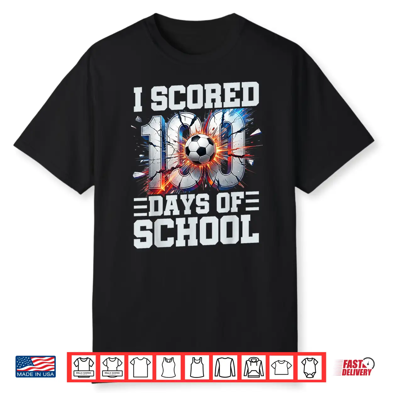 I Scored 100 Days Of School Soccer 100Th Day Of School Boys Shirt