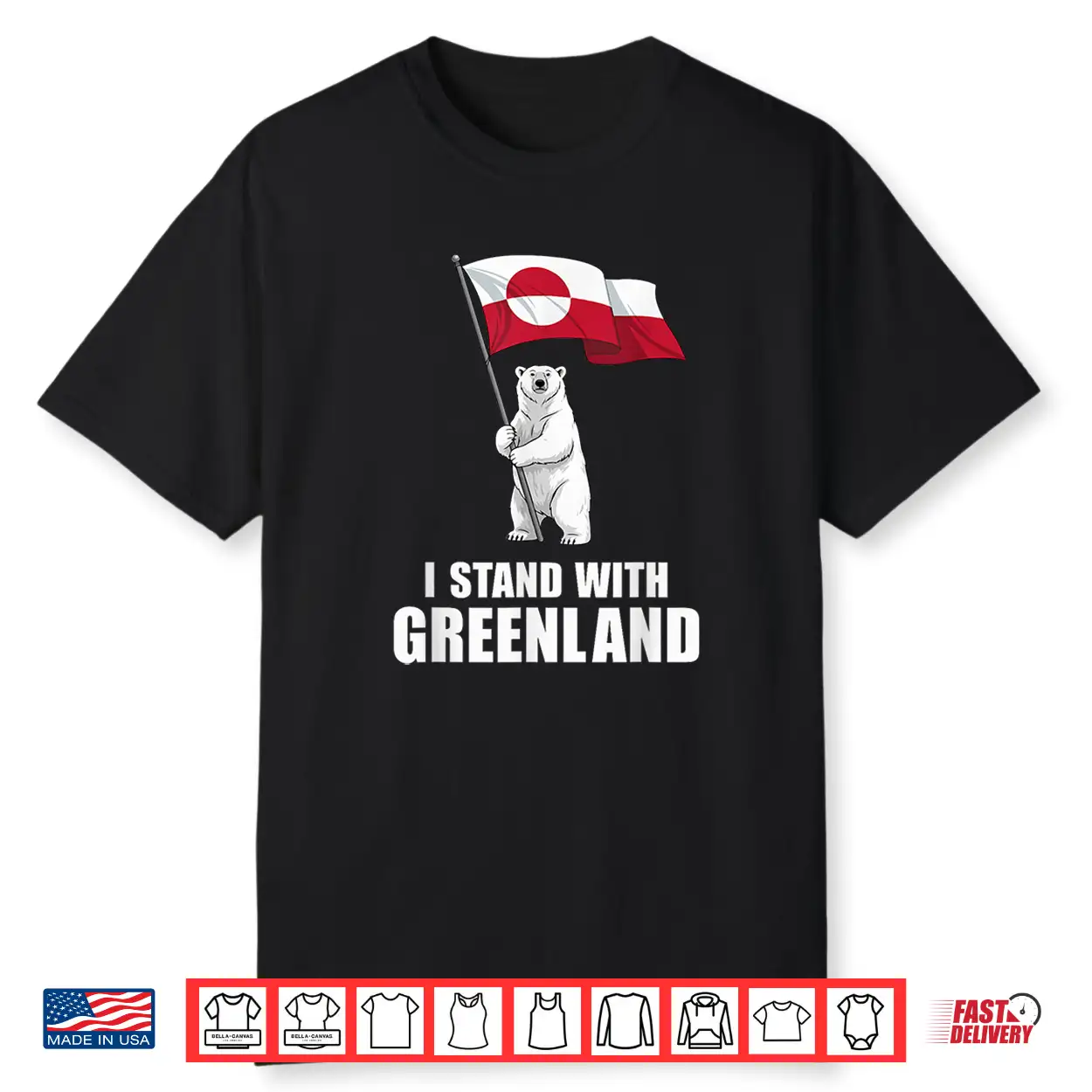 I Stand With Greenland Flag Bear Kalaallit Greenlanders Shirt