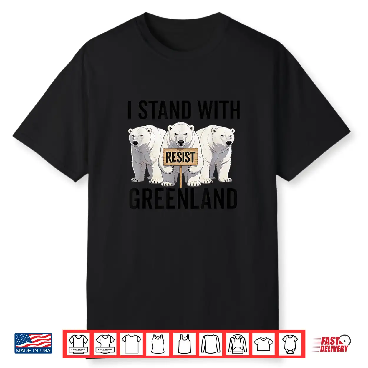 I Stand With Greenland Protest Polar Bear Greenland Denmark Shirt