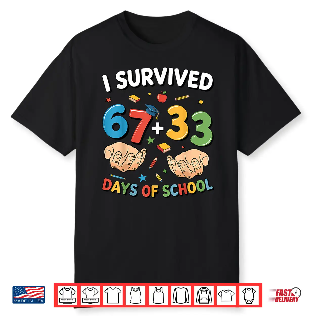 I Survived 100 Days Of School 33 67 Meme Teacher Student Shirt