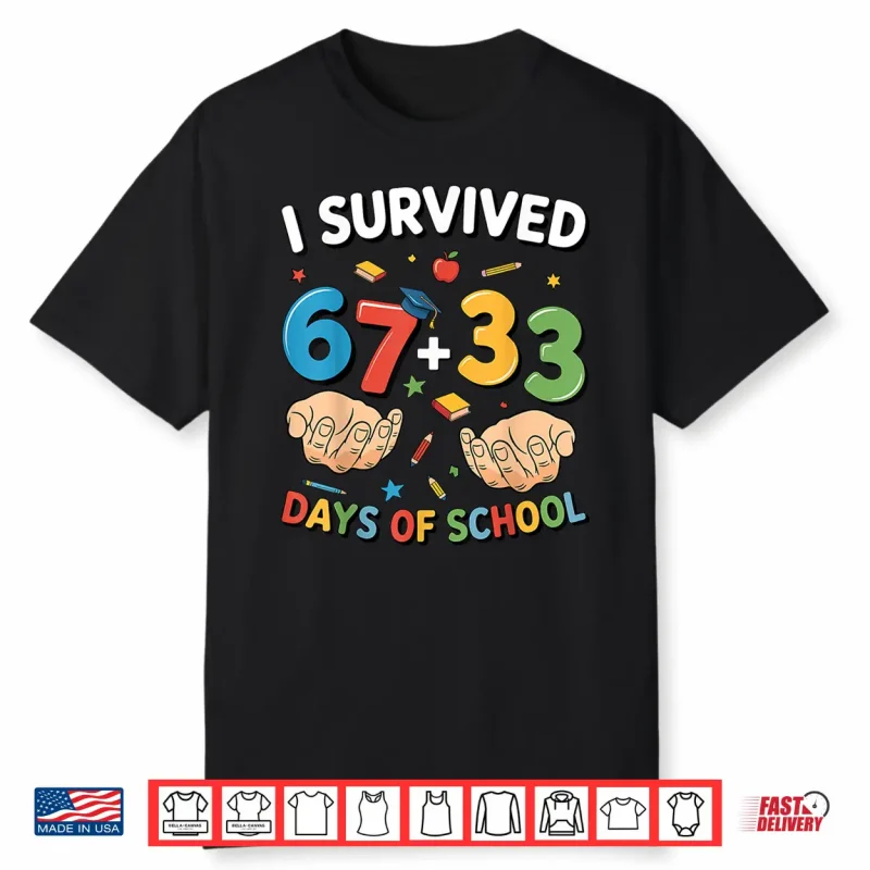 I Survived 100 Days Of School 33 67 Meme Teacher Student Shirt