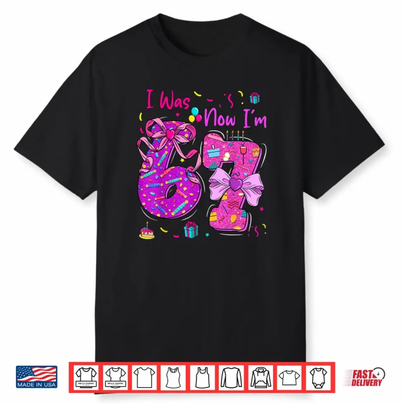 I was 6 Now I’m 7 Birthday 7 Years Old Coquette Bow Shirt