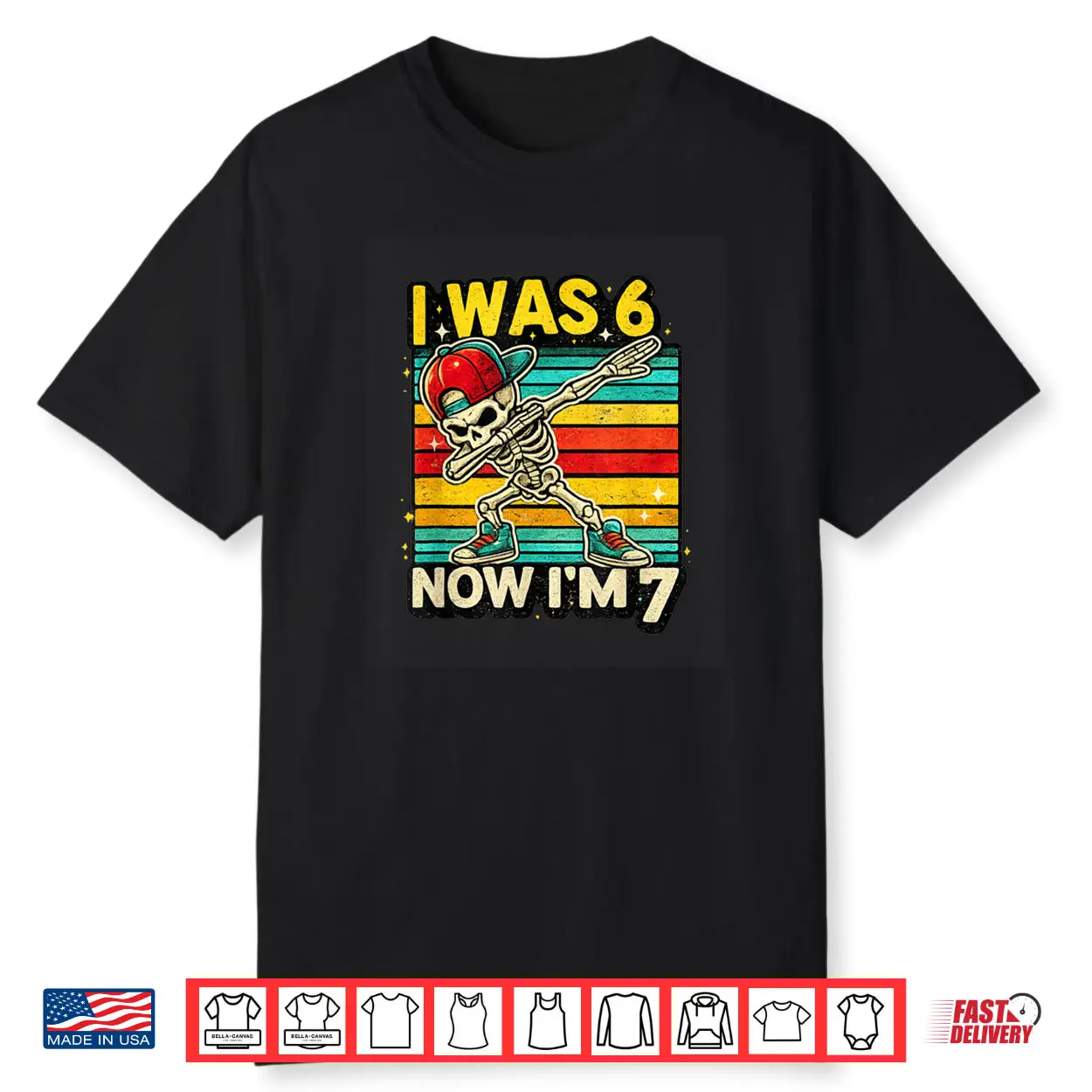 I was 6 Now I’m 7 Cute 67 Skeleton Meme for Kids Boys Shirt