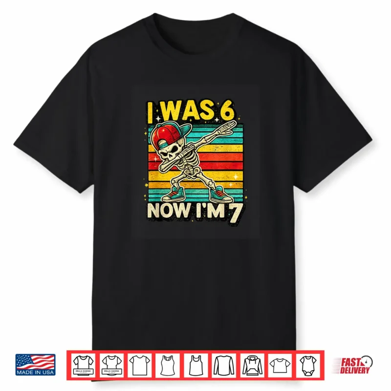 I was 6 Now I’m 7 Cute 67 Skeleton Meme for Kids Boys Shirt