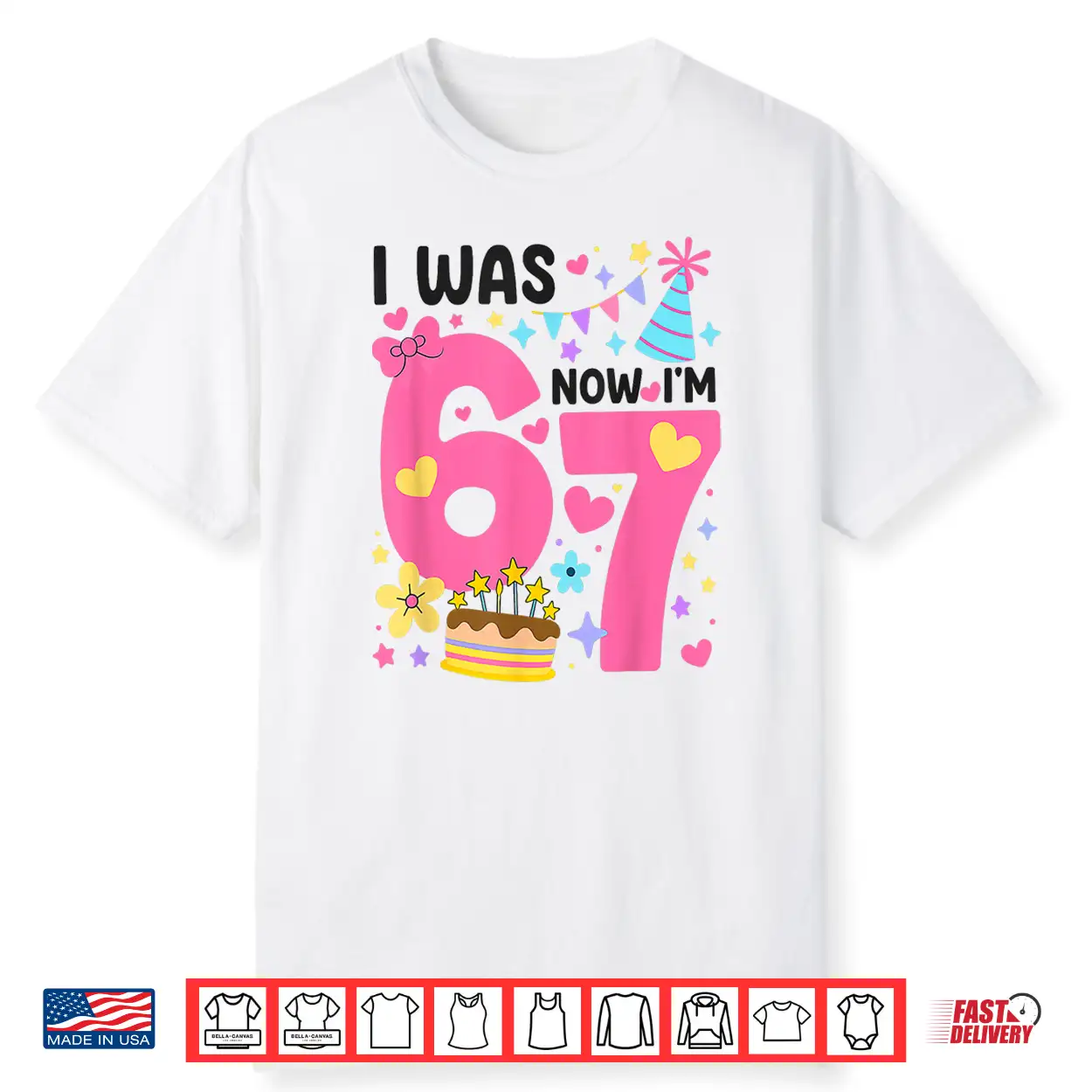 I Was 6 Now I’M 7 Year Old Birthday 7Th Kids Funny 67 Shirt