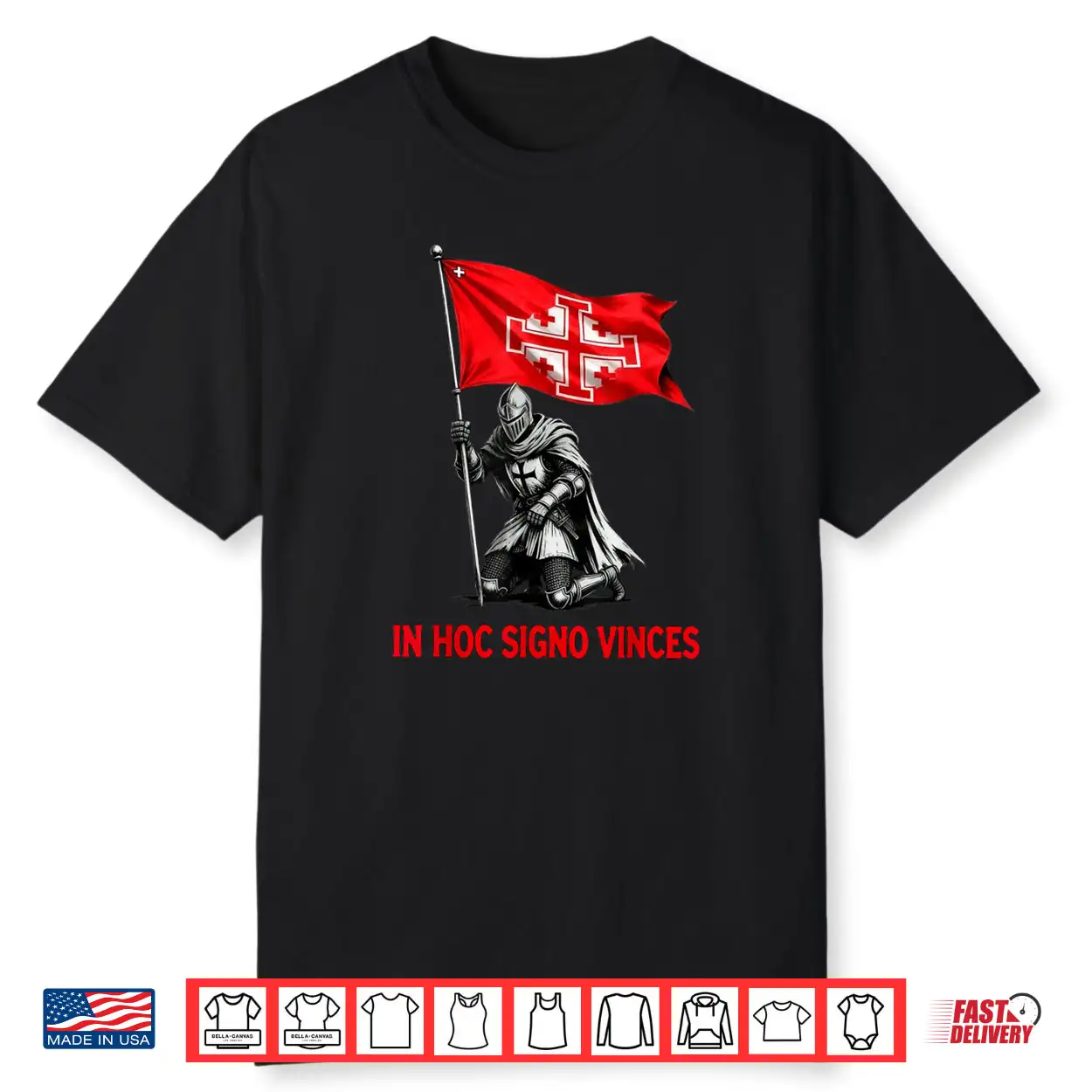 in Hoc Signo Vinces Latin Quote Medieval Knight Art Shirt