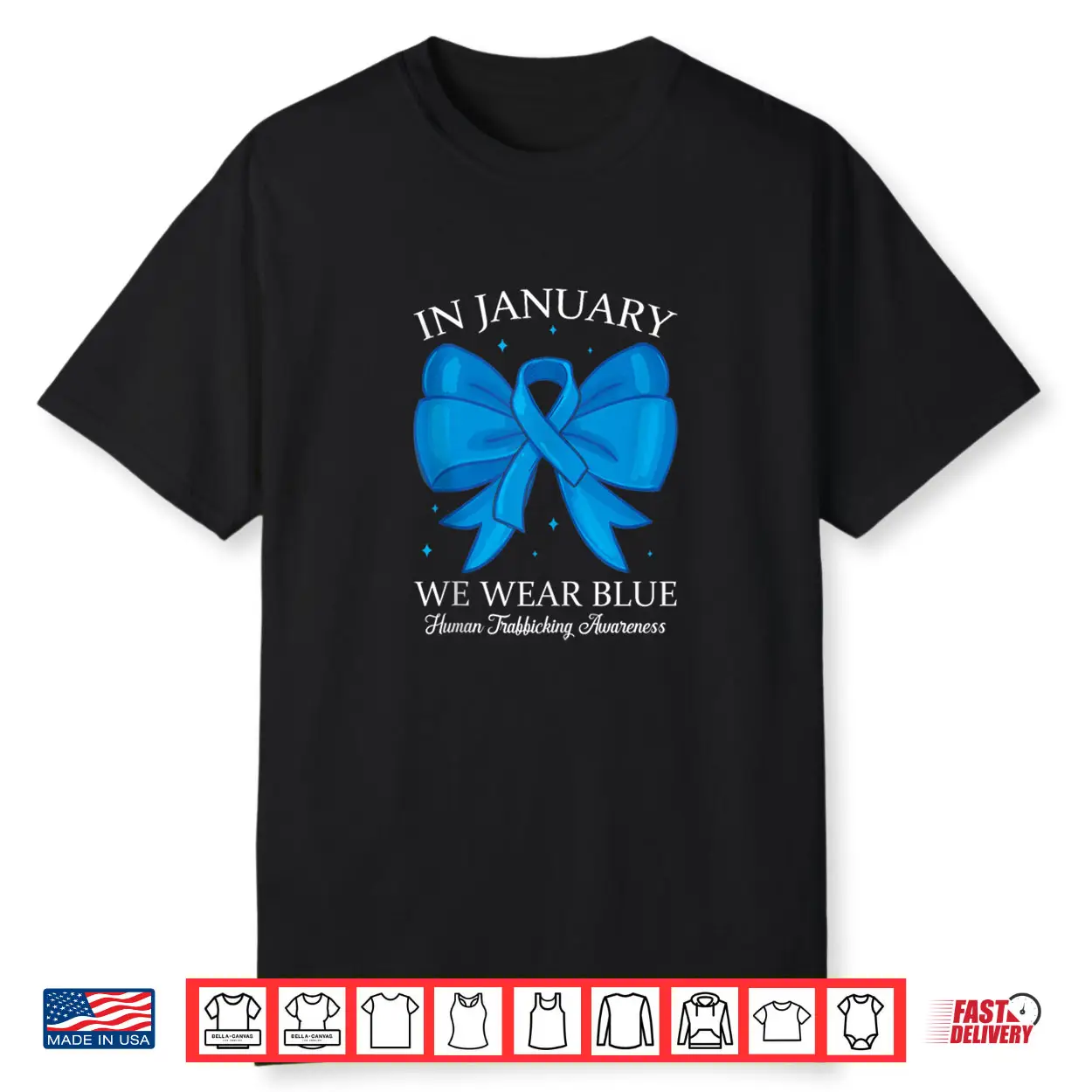 In January We Wear Blue Human Trafficking Awareness 2026 Shirt