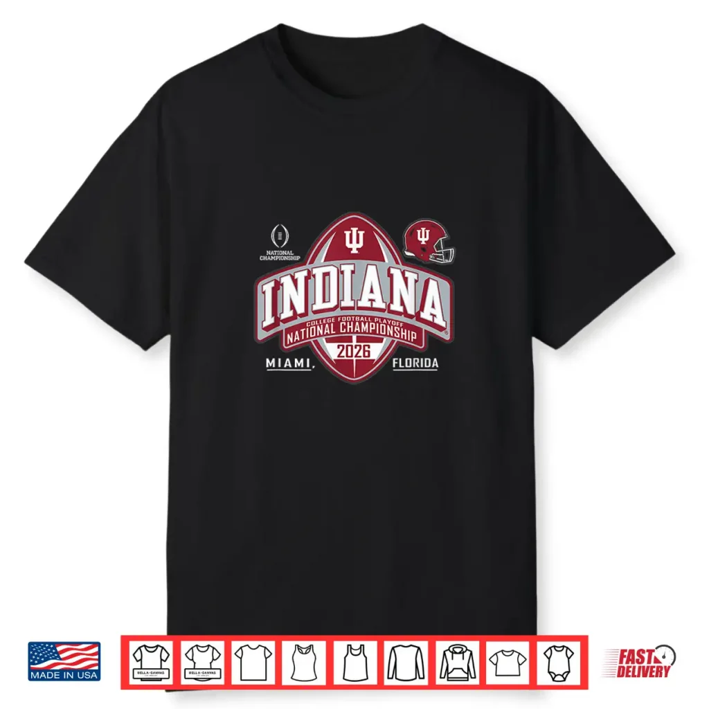 Indiana Hoosiers Cfp National Championship 2026 Crest Black Shirt