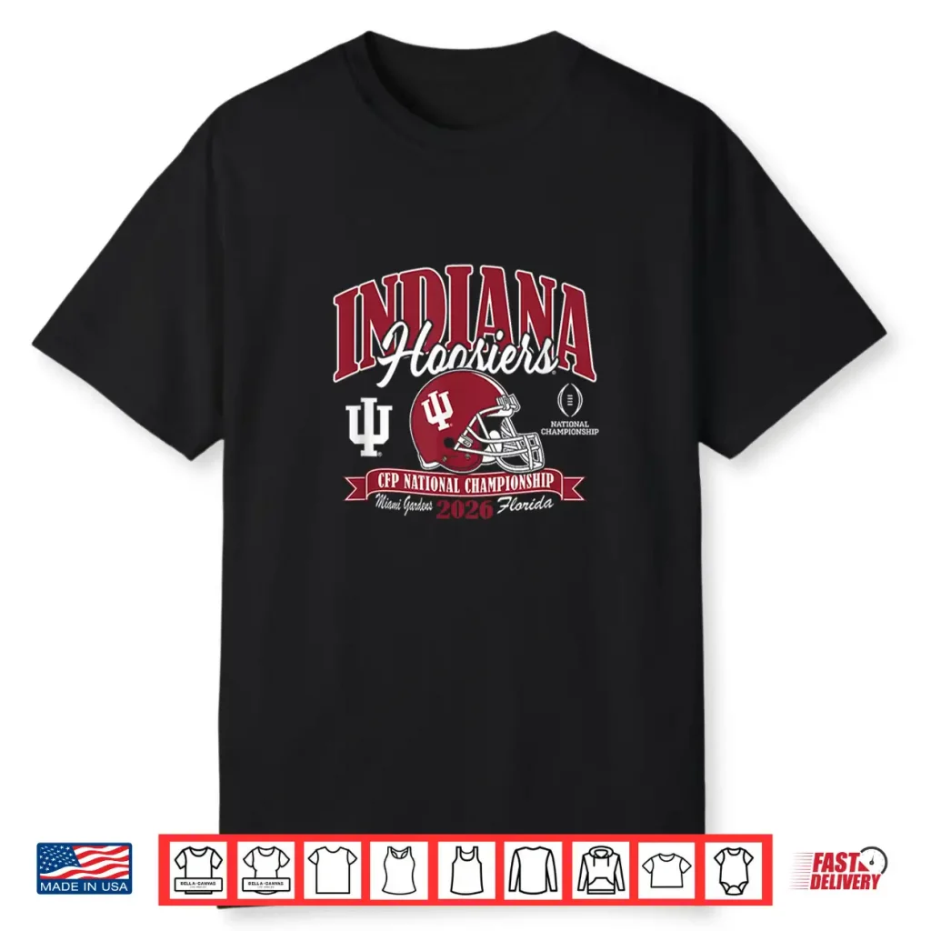Indiana Hoosiers National Championship Cfp 2026 Helmet Black Shirt