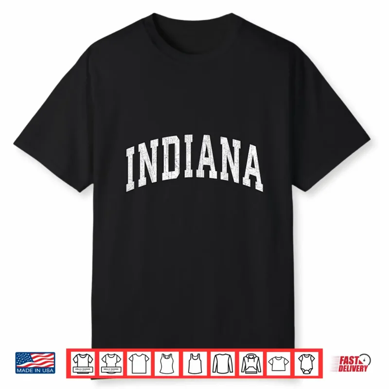 Indiana In Vintage Athletic Sports Style 80S 90S Men Women Shirt