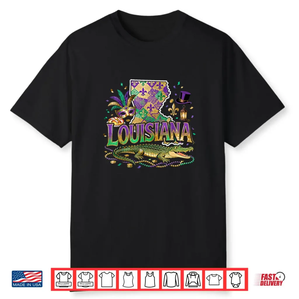 Louisiana Mardi Gras Alligator Carnival Shirt