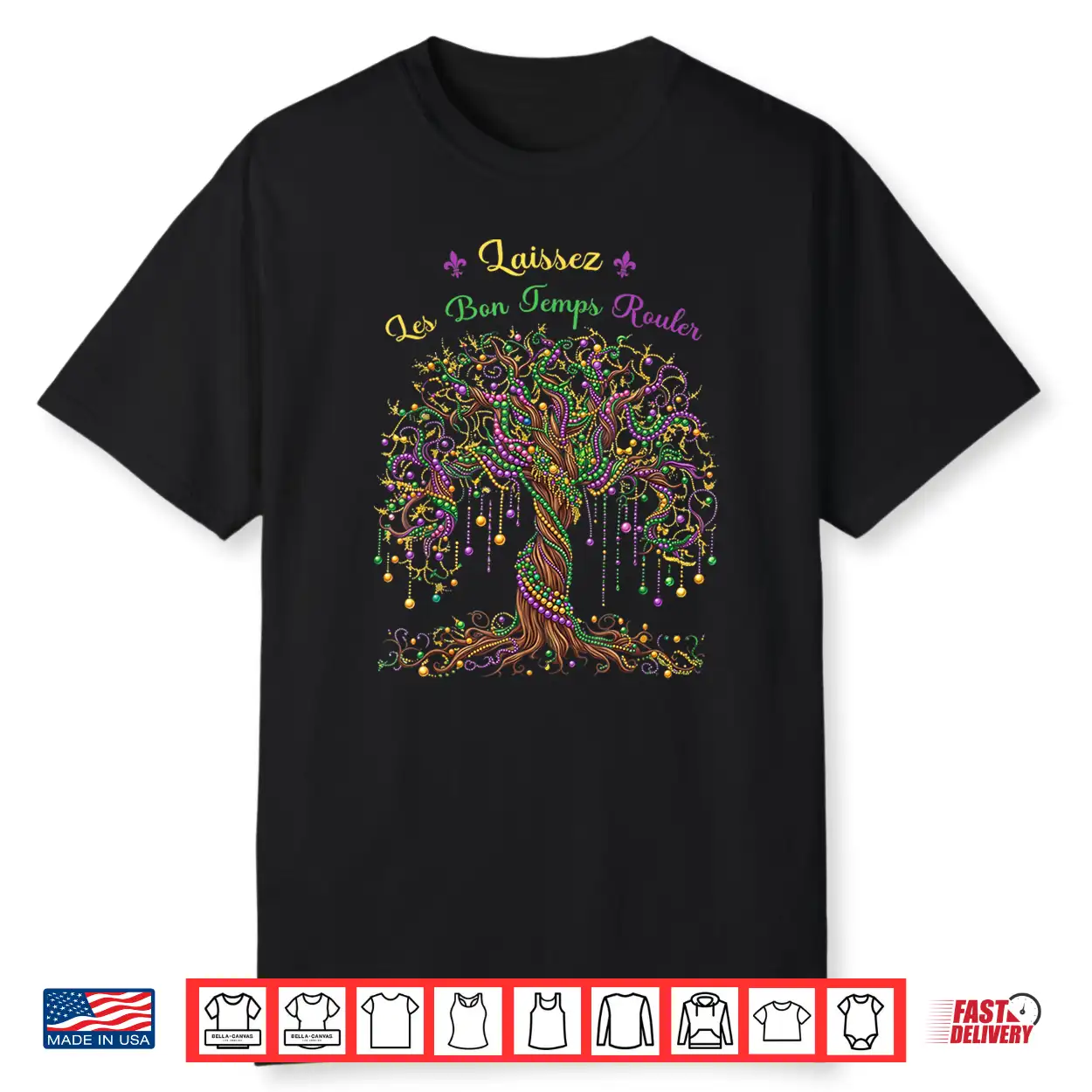 Mardi Gras Beads Tree Funny Carnival New Orleans 2026 Womens Shirt
