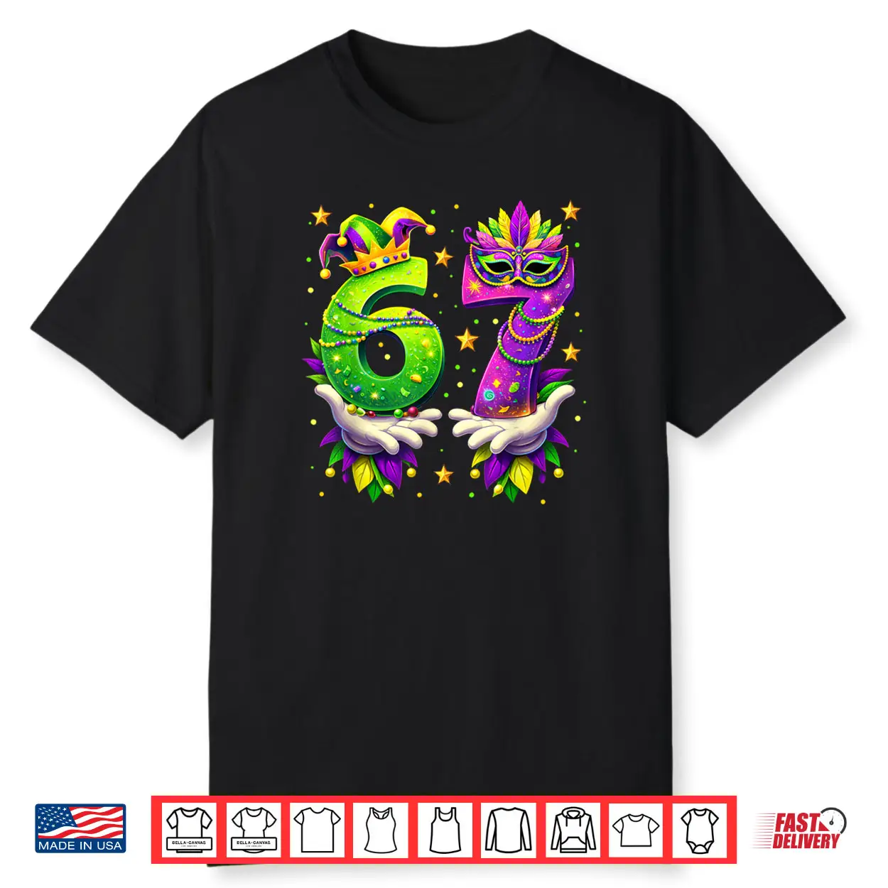 Mardi Gras Carnival Six Seven Beads 6 7 Meme Shirt