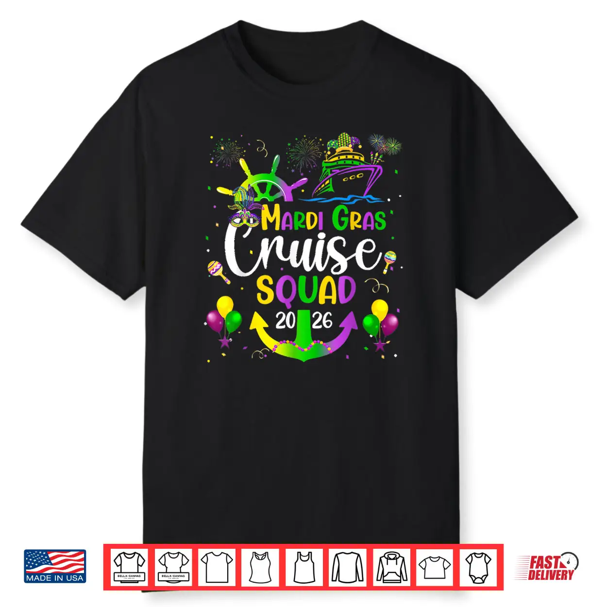 Mardi Gras Cruise 2026 Ship Family Matching Tripp Costume Shirt