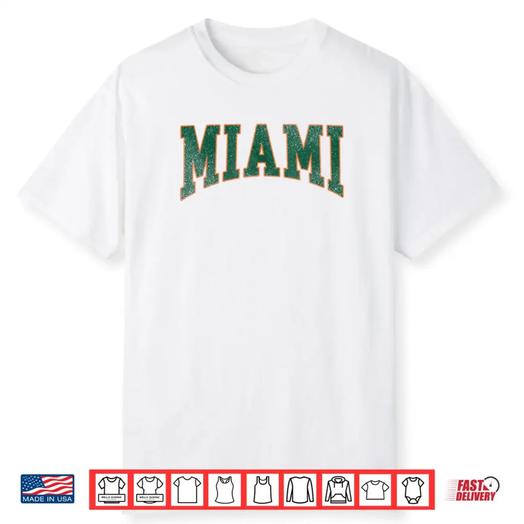 Miami Florida FL Vintage Athletic Sports Shirt 1 Miami Florida FL Vintage Athletic Sports Shirt