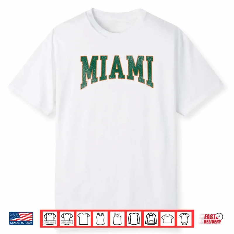Miami Florida FL Vintage Athletic Sports Shirt