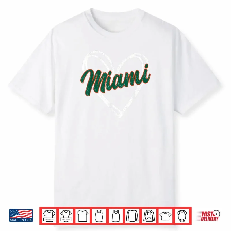 Miami Heart Vintage Men Women Kid Shirt