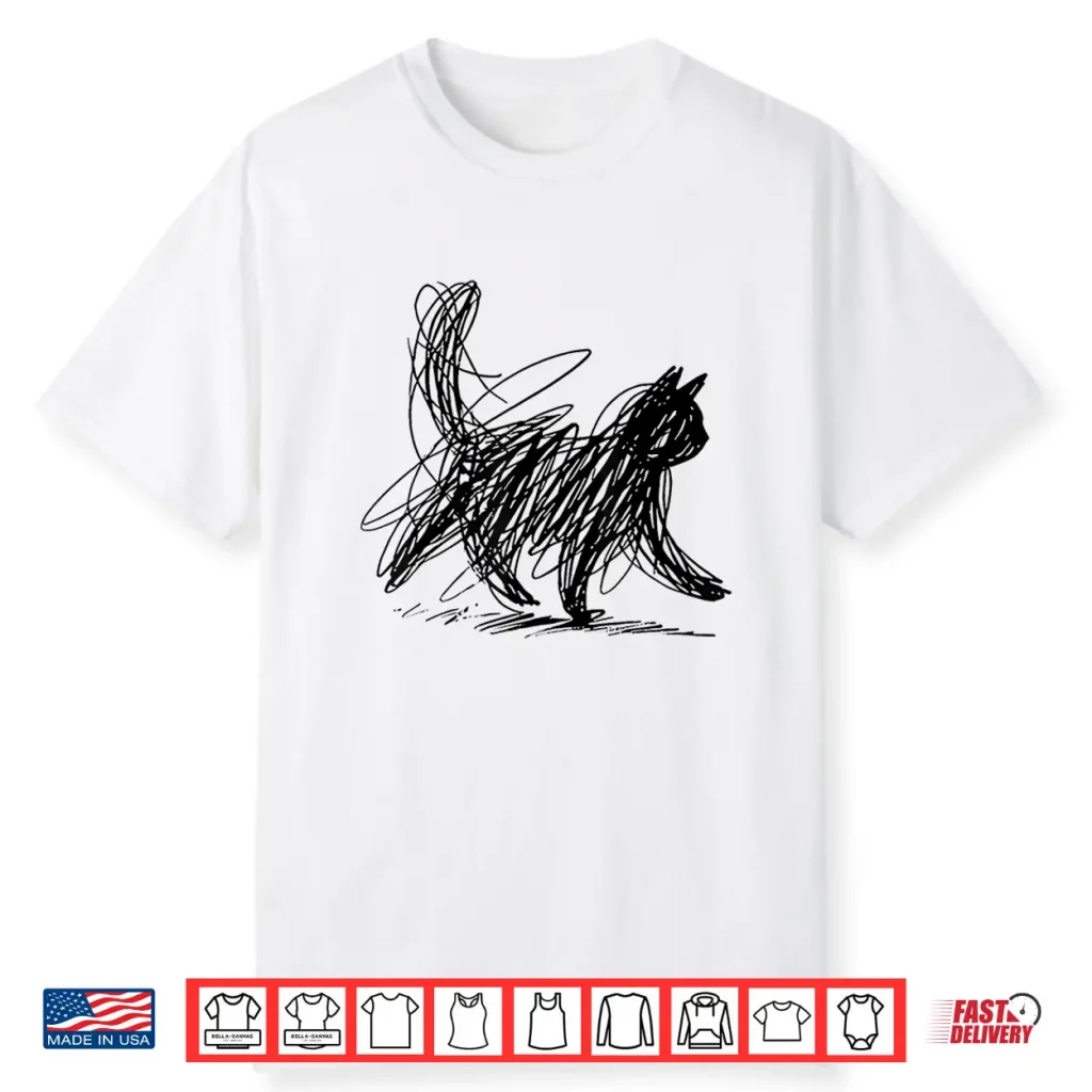 Minimalist Cat Art Shirt