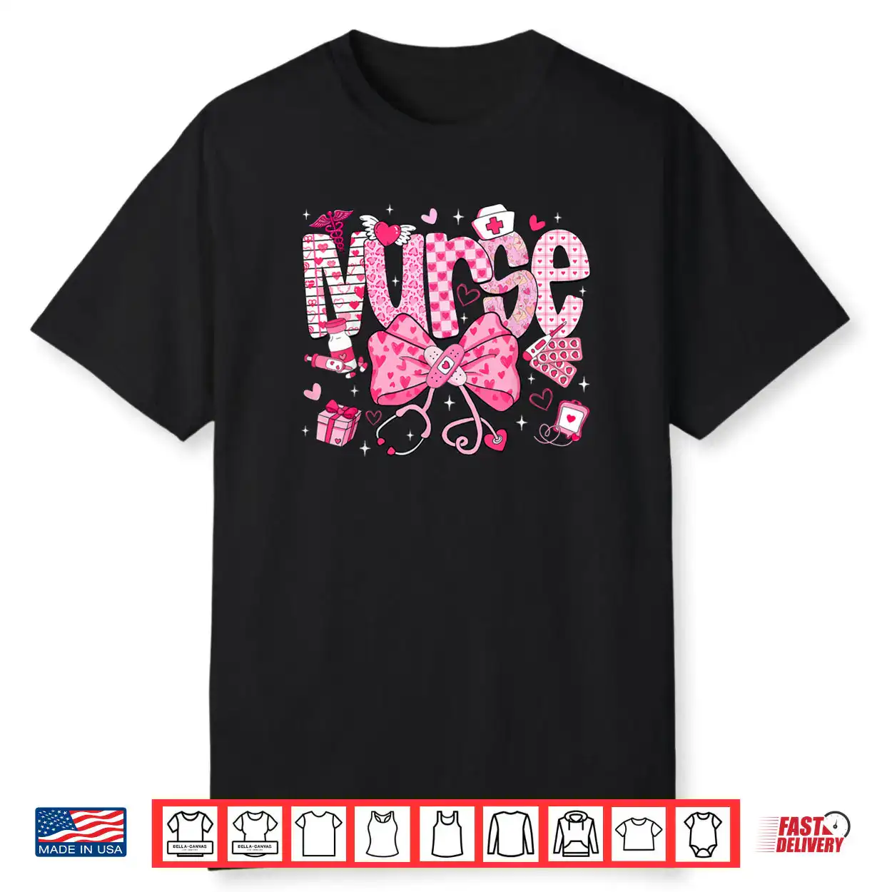 Nurse Valentine’s Day Heart Stethoscope ER ICU NICU RN Nurse Shirt