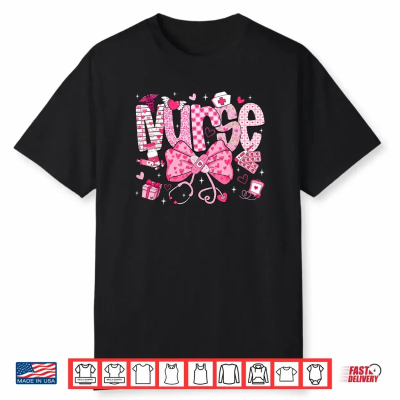 Nurse Valentine’s Day Heart Stethoscope ER ICU NICU RN Nurse Shirt