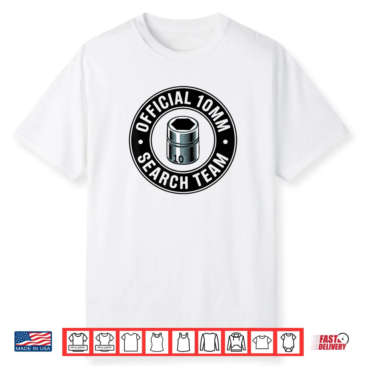 Official 10MM Search Team Socket Car Guy Car Mechanic Shirt
