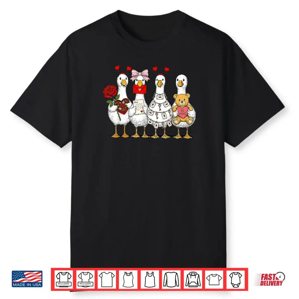Pink Coquette Silly Goose Valentines Cute XOXO Be Mine Shirt