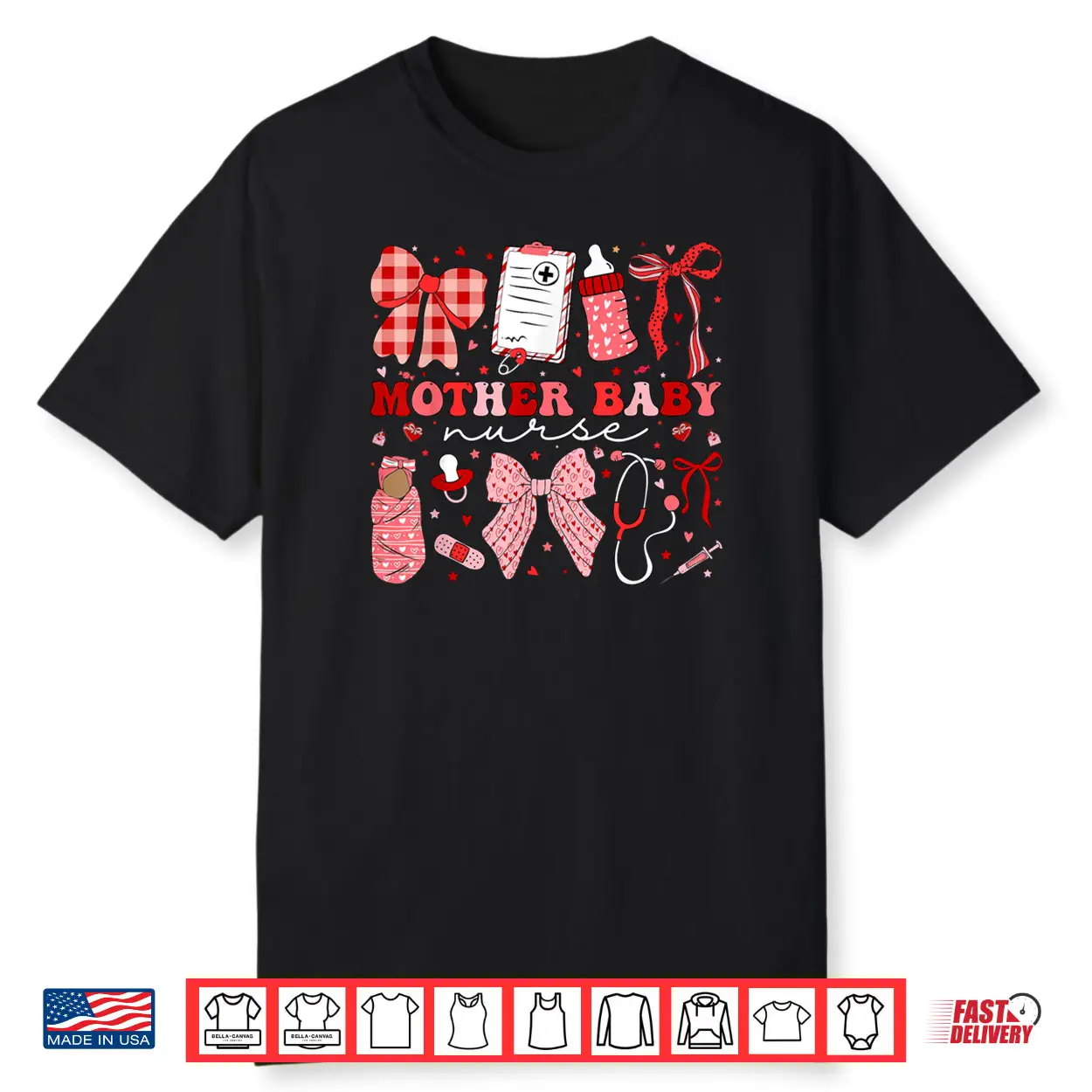 Postpartum Valentine Coquette Mother Baby Nurse Valentines Shirt