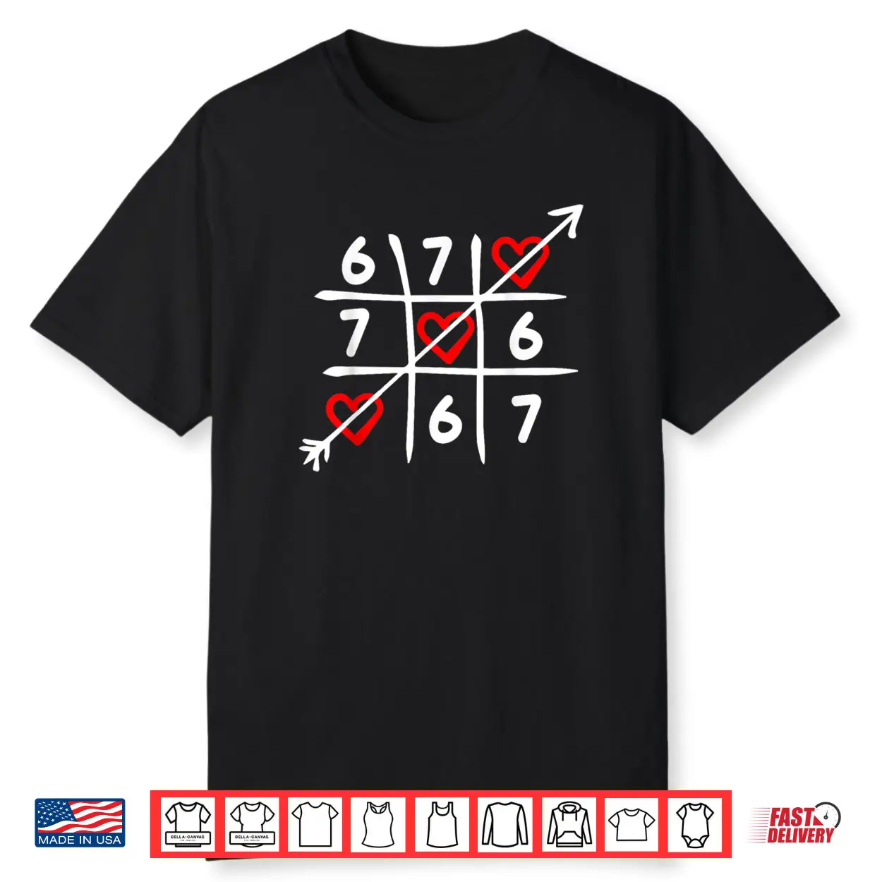 Six Seven 67 Meme 6 7 Valentines Day Heart Shirt