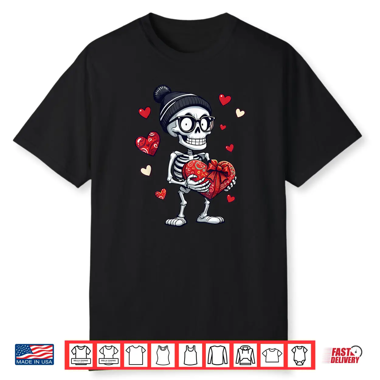 Skeleton Heart Valentines Day Shirt