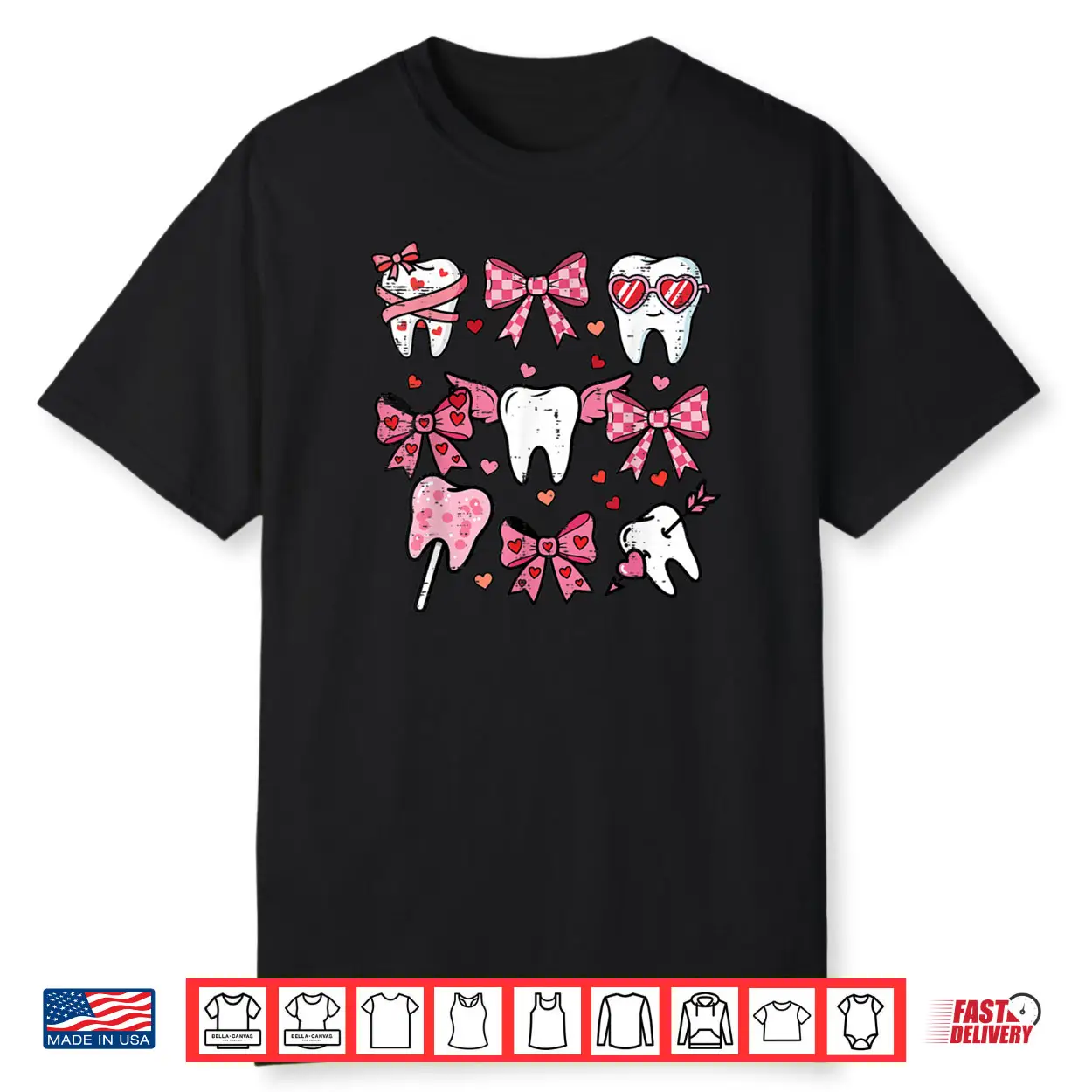 Teeth Coquette Bow Dental Valentines Day Shirt