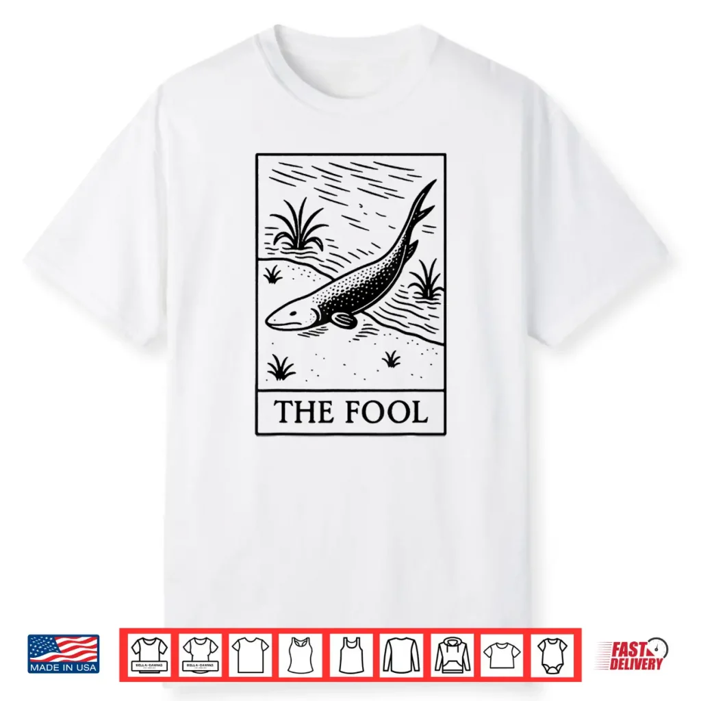 The Fool Fish Card Esoteric Linework Vintage Shirt