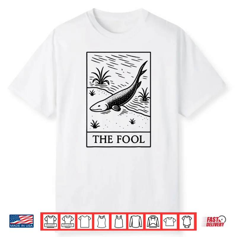 The Fool Fish Card Esoteric Linework Vintage Shirt
