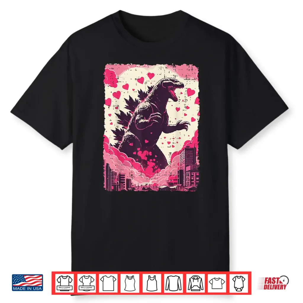 Valentines Day Japanese Monster Funny Kaiju Men Women Kids Shirt