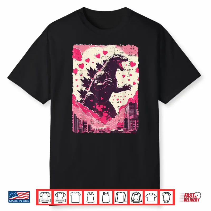 Valentines Day Japanese Monster Funny Kaiju Men Women Kids Shirt